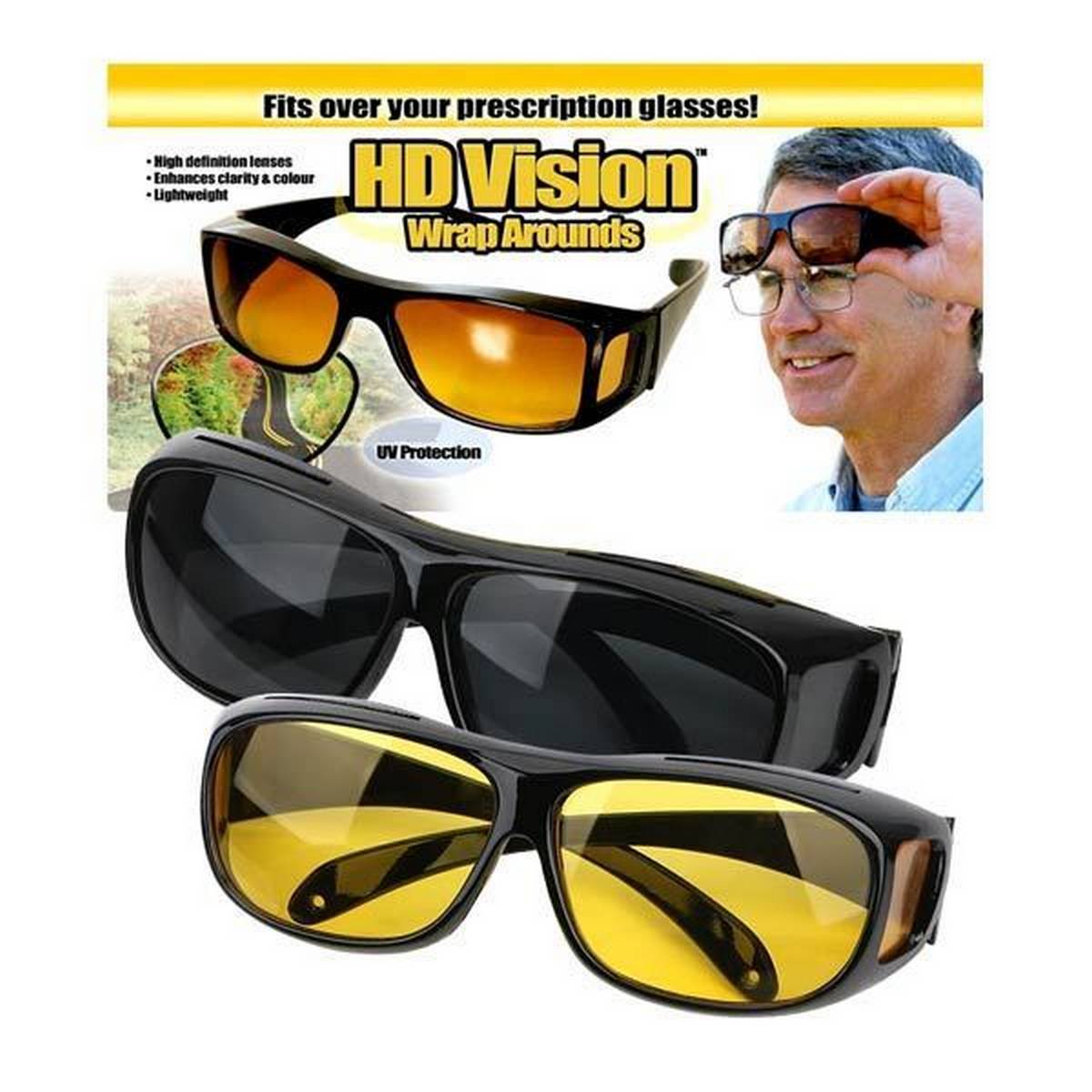 HD Vision Wraparound Day & Night Vision Driving Glasses